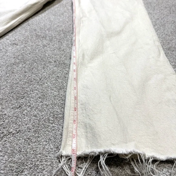 Abercrombie & Fitch 90s Relaxed Jean High Rise Curve Love Off-White Cream Jeans - Picture 8 of 9